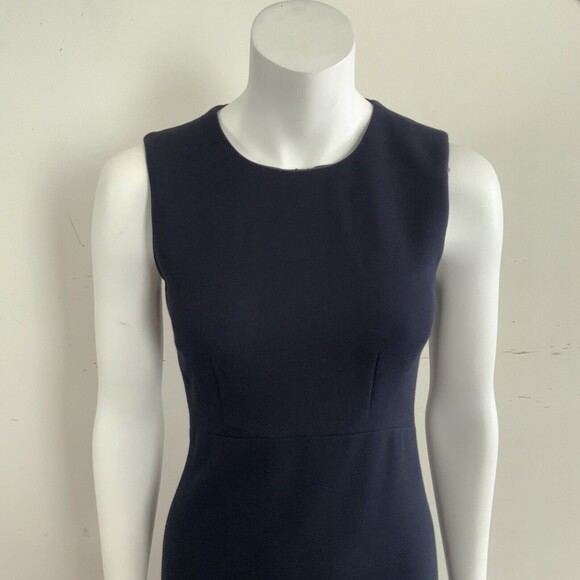 Hobbs Navy Sleeveless Textured Career Office Dress 4 - Picture 4 of 11
